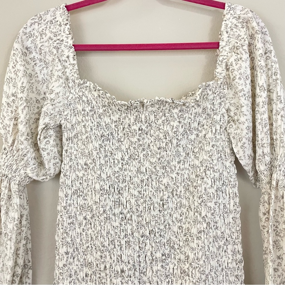 NWT Nothing‎ Fits But Ichika Floral Long Sleeve Smocked Maternity Dress Size S/M - Picture 4 of 10